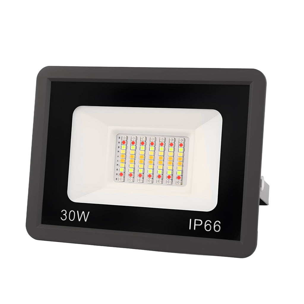 Jandcase Plug-in 2-Pack 950 Lumens Black Integrated LED RGBCW Outdoor Light Control Landscape Flood Light IP66 Waterproof