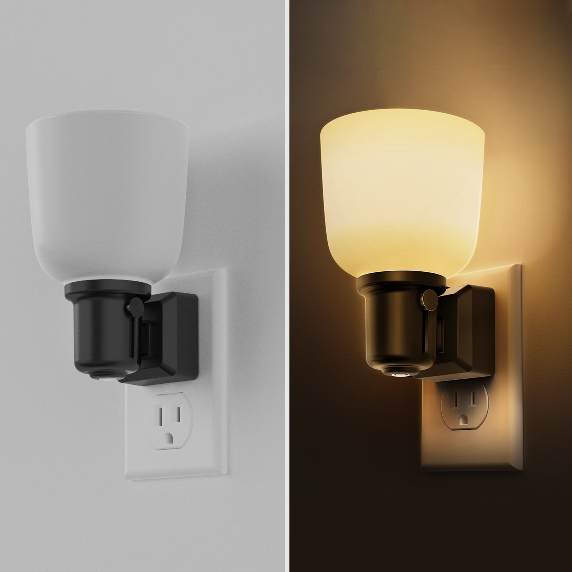 Jandcase Plug-in Dimmable LED Night Light Wine Glass Style 3000K Warm White Auto Sensor Night Lamp for Bedroom Hallway Bathroom