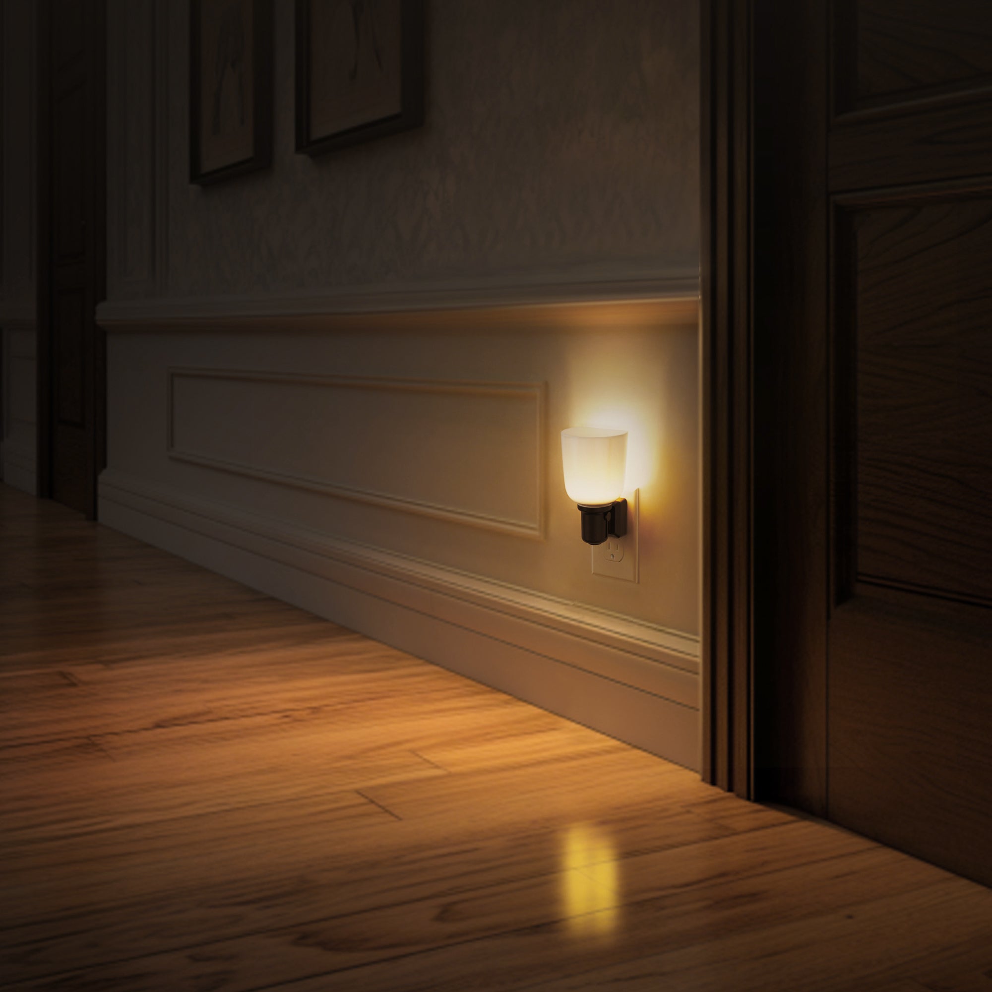 Jandcase Plug-in Dimmable LED Night Light Wine Glass Style 3000K Warm White Auto Sensor Night Lamp for Bedroom Hallway Bathroom