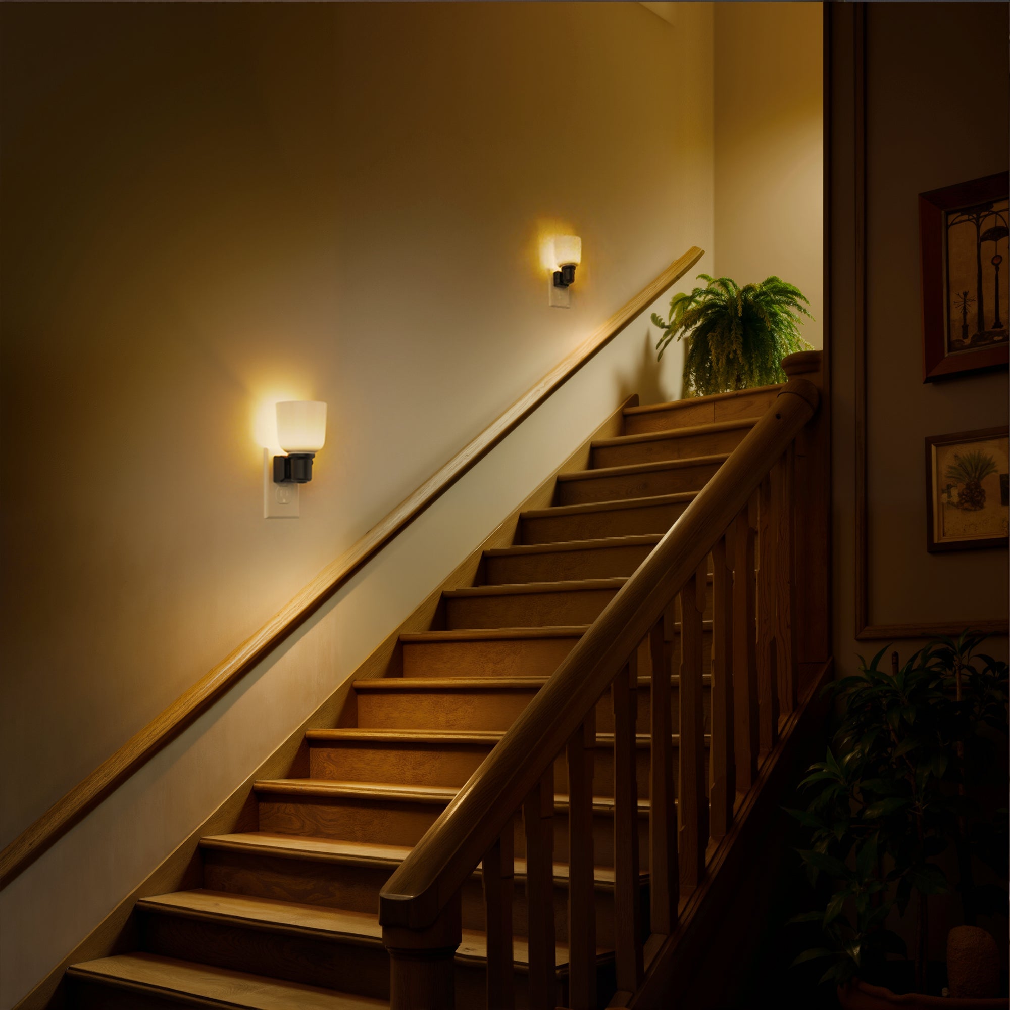 Jandcase Plug-in Dimmable LED Night Light Wine Glass Style 3000K Warm White Auto Sensor Night Lamp for Bedroom Hallway Bathroom