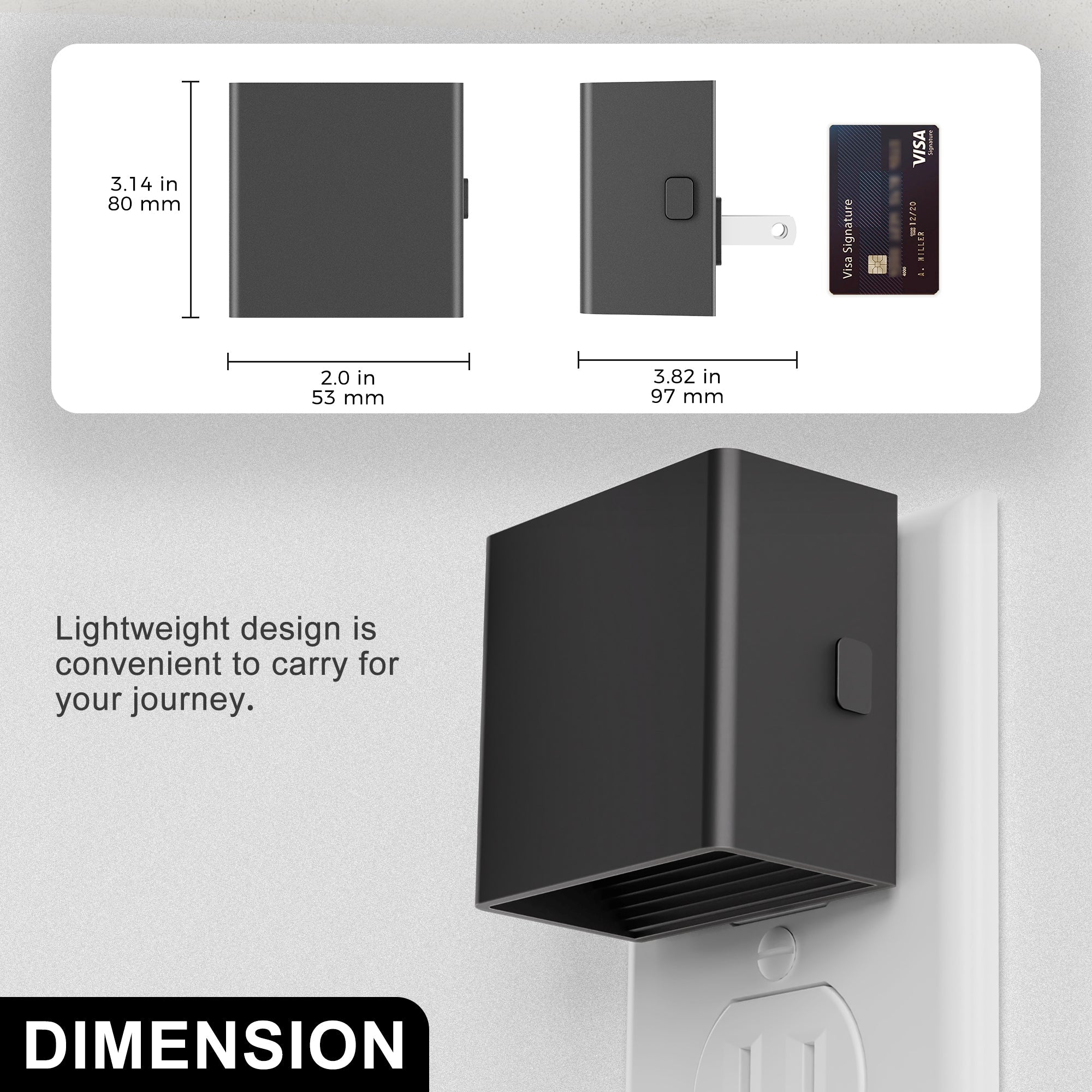 Jandcase 2-Pack 1W Plug-in Light Control Night Light, Up and Down Lighting, Amber 2000K, 3-Level Button Dimmer, Memory Function