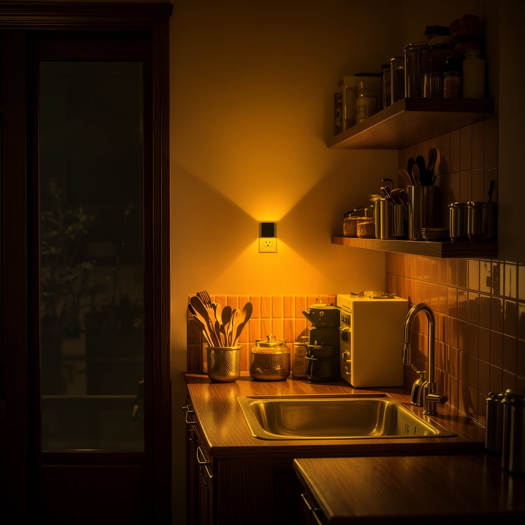 Jandcase 2-Pack 1W Plug-in Light Control Night Light, Up and Down Lighting, Amber 2000K, 3-Level Button Dimmer, Memory Function