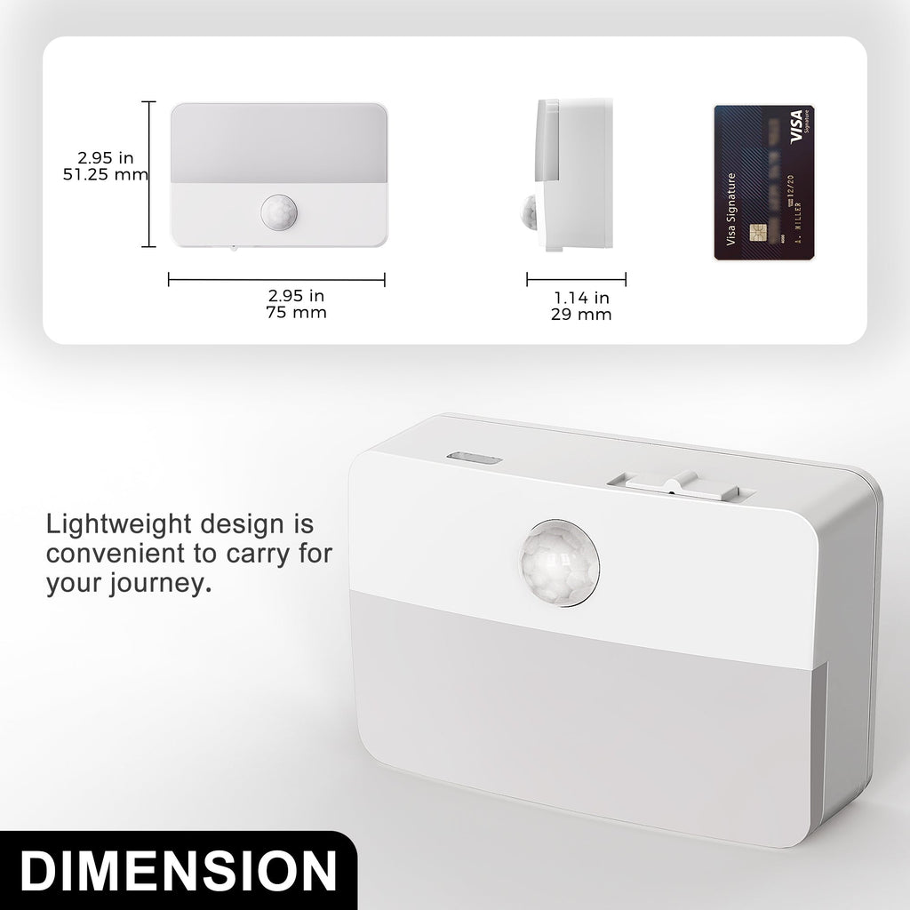 Jandcase 0.6W Motion Sensor Night Light, Warm White 3000K, Magnetic & 3M Adhesive Mount, Auto ON/OFF, Bedroom & Hallway Lighting
