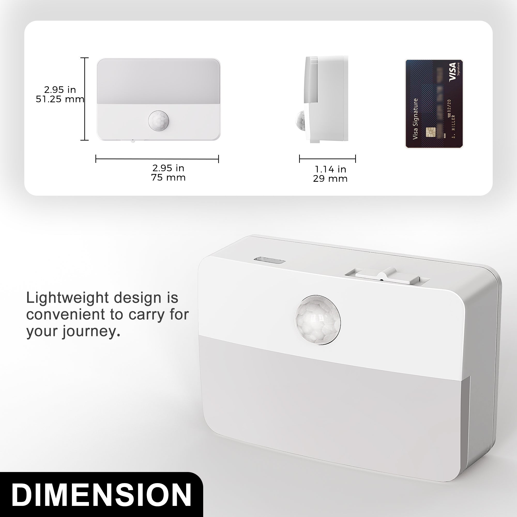 Jandcase 0.6W Motion Sensor Night Light, Warm White 3000K, Magnetic & 3M Adhesive Mount, Auto ON/OFF, Bedroom & Hallway Lighting