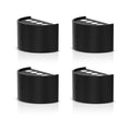 Jandcase 4-Pack 0.5W Plug-in Night Light with Photo Sensor, Semi-Arc Up & Down Wall Light, 3000K Warm White