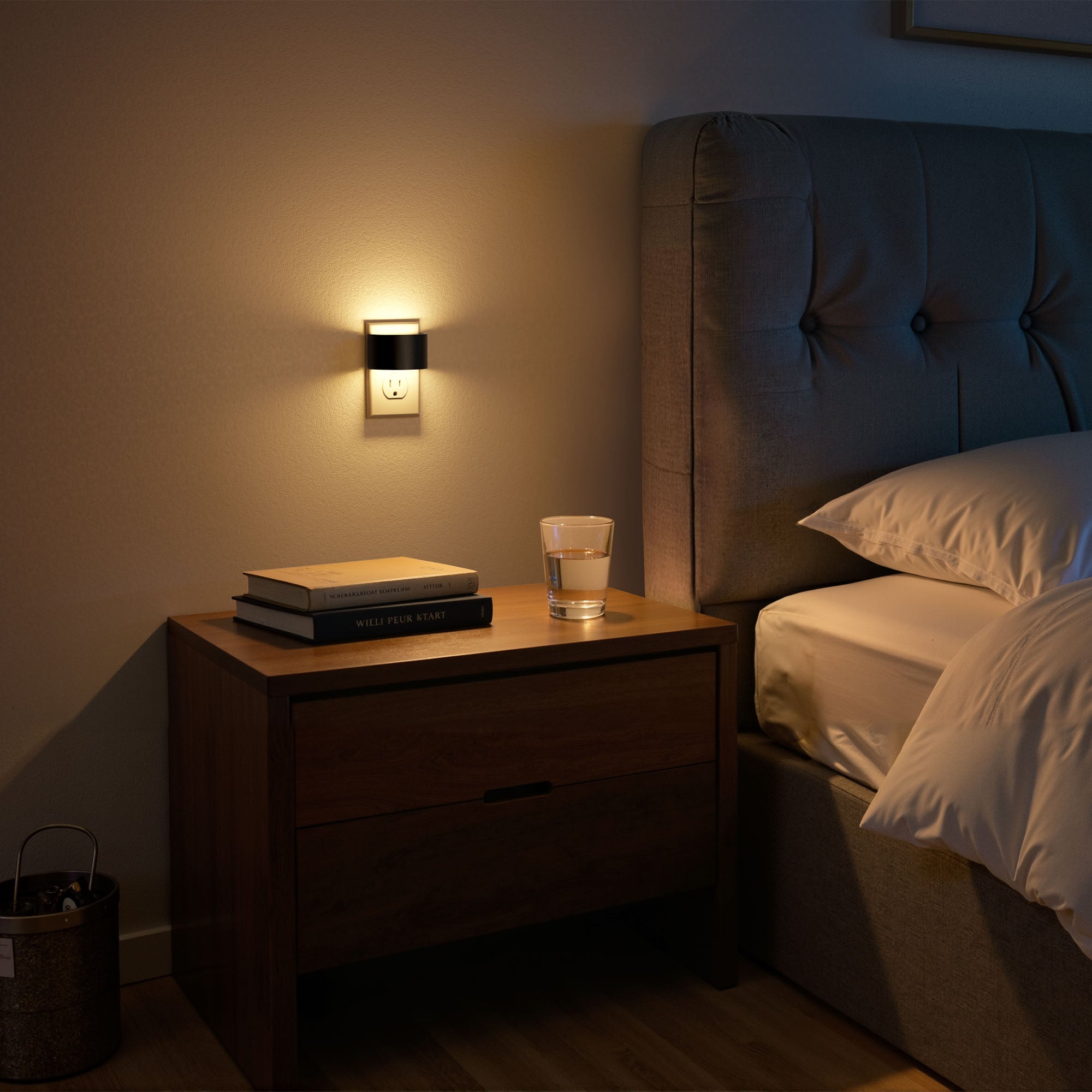 Jandcase 4-Pack 0.5W Plug-in Night Light with Photo Sensor, Semi-Arc Up & Down Wall Light, 3000K Warm White