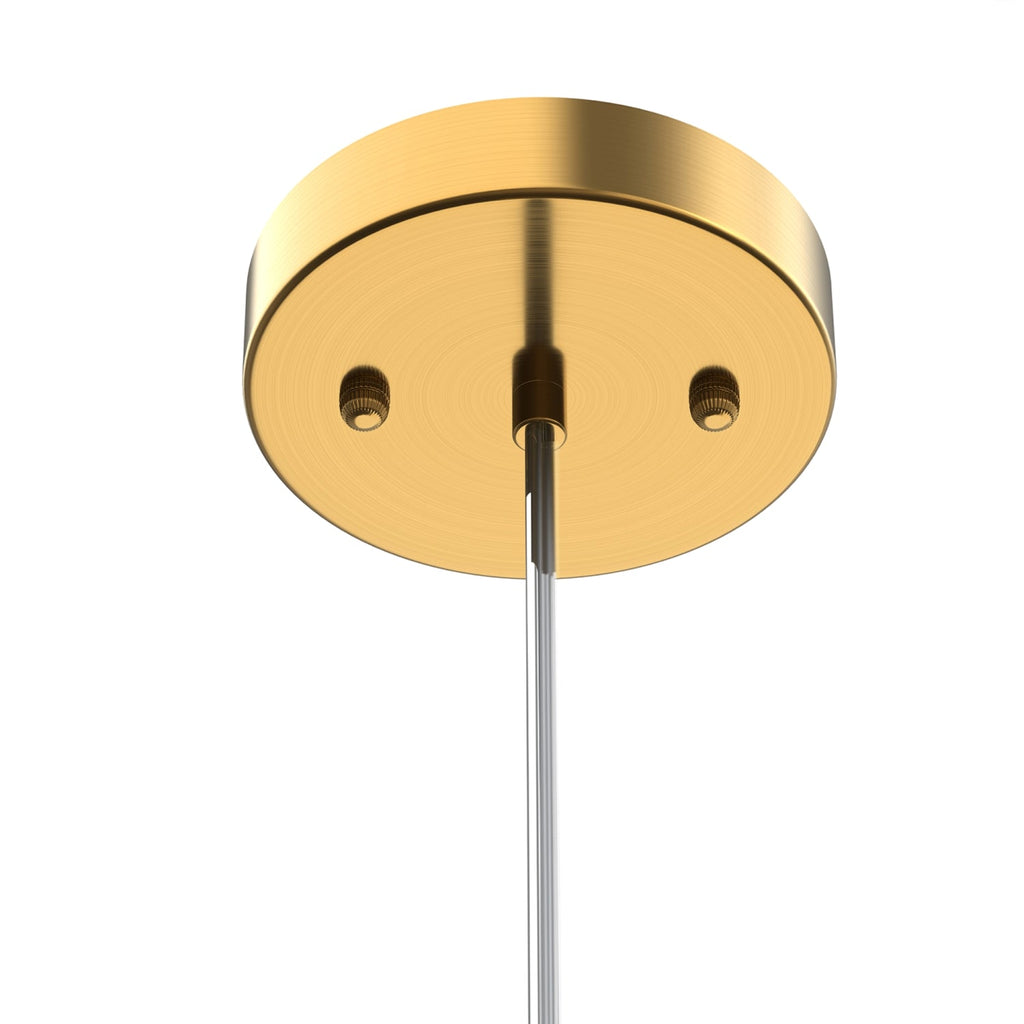 Jandcase 1-Light Traditional Pendant Light with Rounded Amber Glass Shade and Copper-Plated Metal Finish, No Bulbs Included