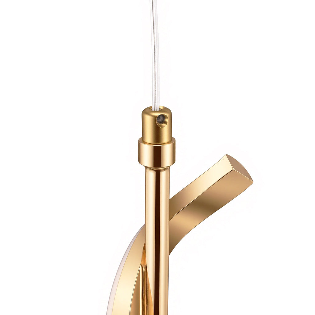 Jandcase 1-Light Copper Modern Spiral Tube Pendant Light, 18-Watt Integrated LED, 1440LM, 6000K, Minimalist Hanging Ceiling Light