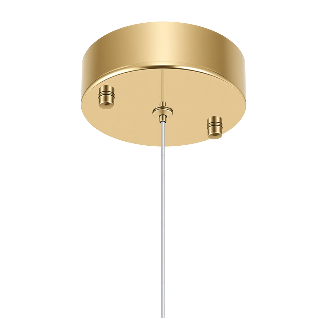 Jandcase 1-Light Copper Spiral Tube Pendant Light with Circular "Eight" Design, 24W Integrated LED Hanging Light 6000K Daylight