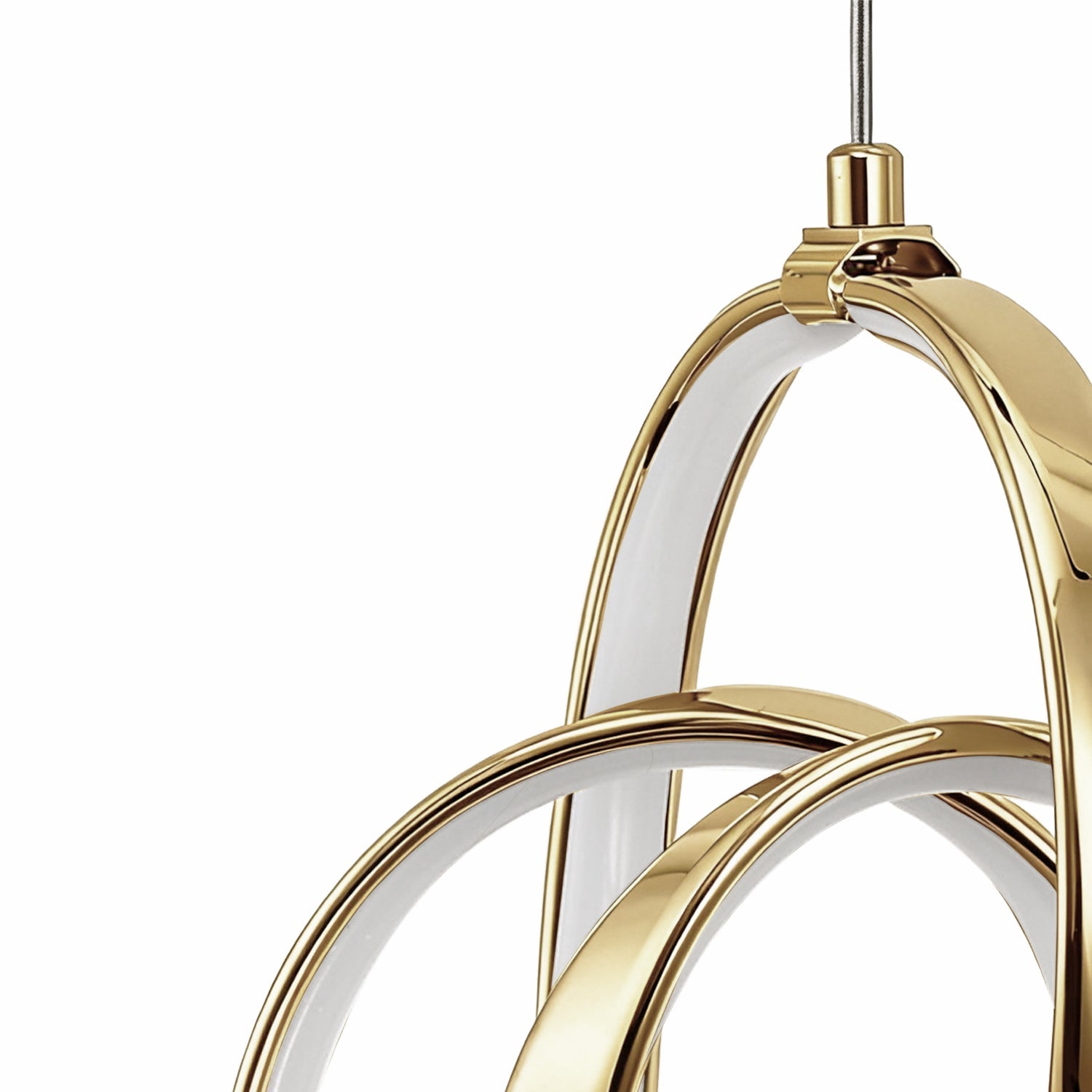 Jandcase 1-Light Copper Spiral Tube Pendant Light with Circular "Eight" Design, 24W Integrated LED Hanging Light 6000K Daylight
