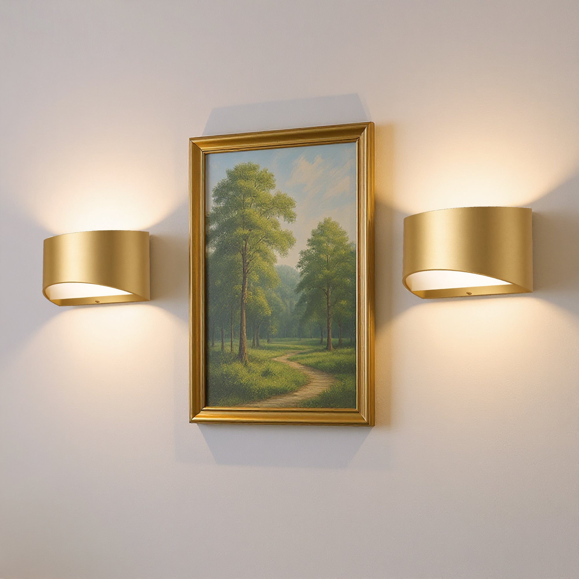 Jandcase 1-Pack Lantern Indoor Wall Sconce Champagne Gold Metal G9 Wall Light Decorative Hallway Bedroom Living Room Fixture