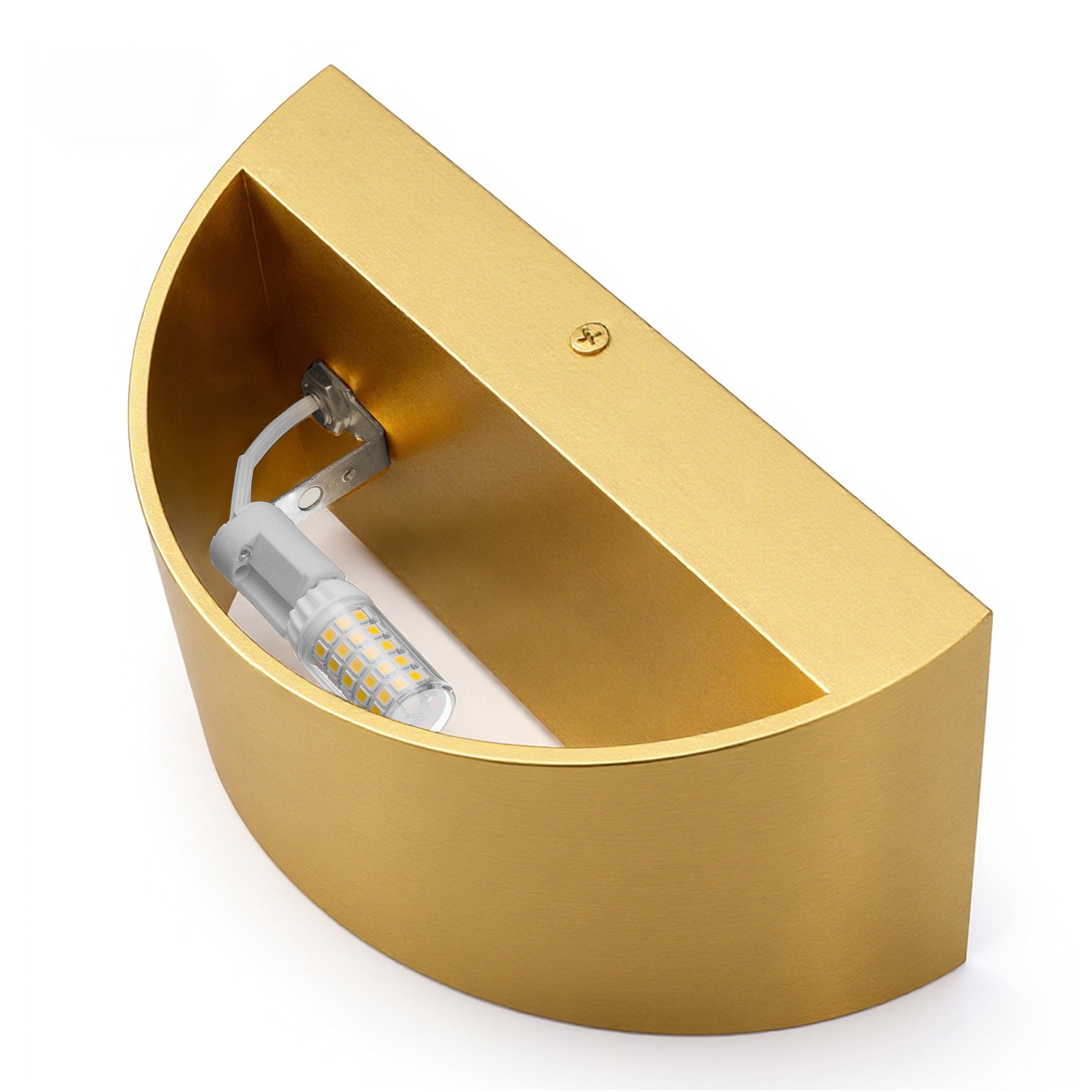 Jandcase 1-Pack Lantern Indoor Wall Sconce Champagne Gold Metal G9 Wall Light Decorative Hallway Bedroom Living Room Fixture