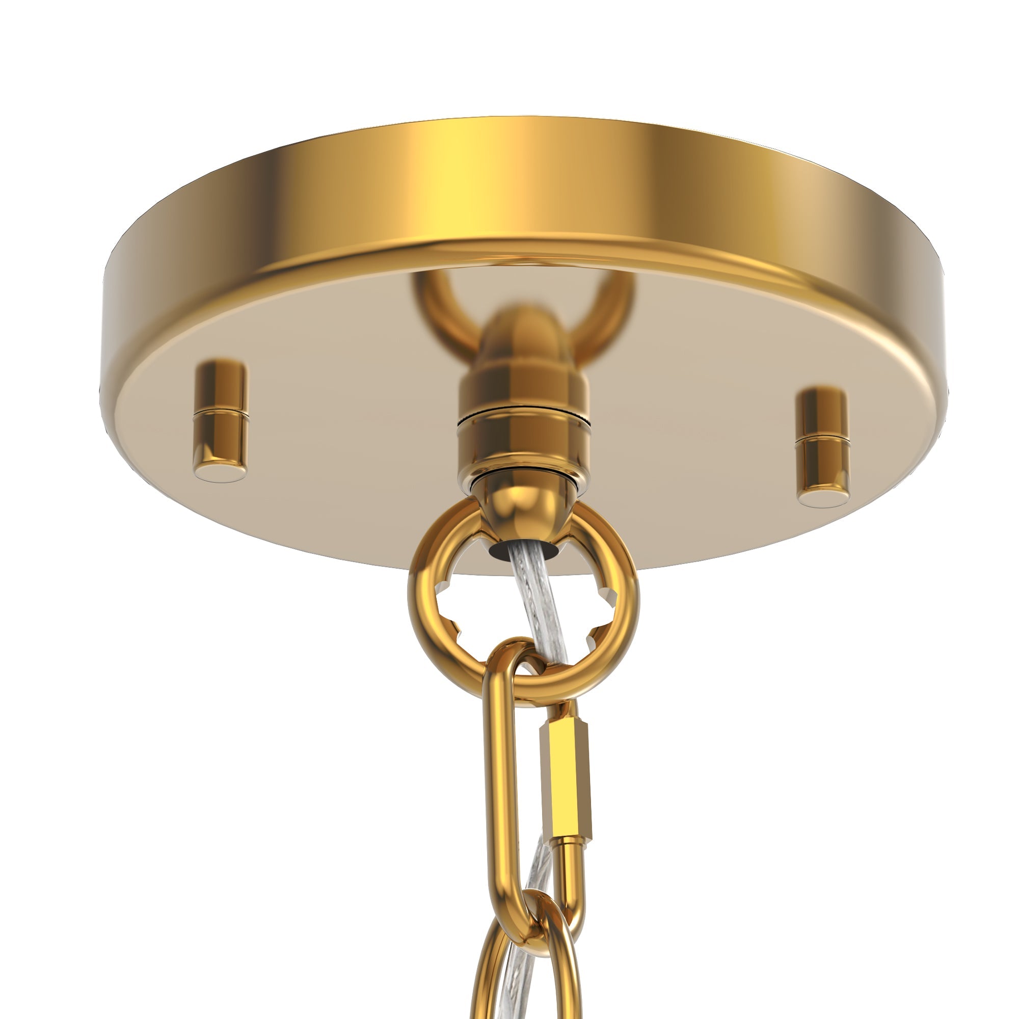 Jandcase 3-Light Gold Drum Chandelier with Crystal Glass Soft Shade for Dining Room, Bedroom with No Bulbs Included