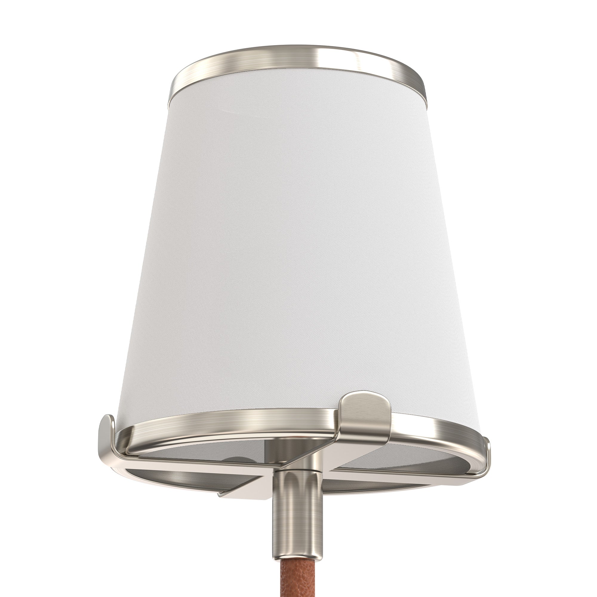 6.3 in. 2-Pack Chrome Indoor Wall Light with Octopus Claw Leather Shade and RF Remote Control, Adjustable Brightness