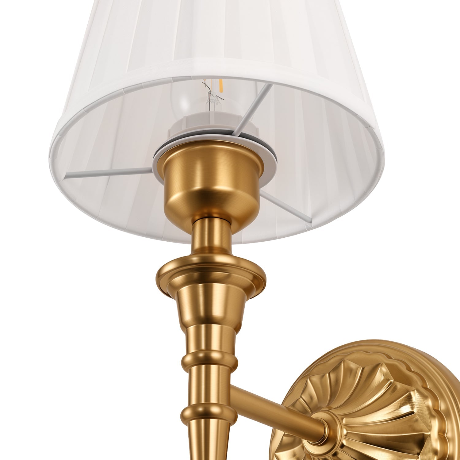 Jandcase 2-Pack Traditional Wall Sconce with Pleated Fabric Shade, Copper Finish Metal , E26 Base Indoor Wall Light for Bedroom