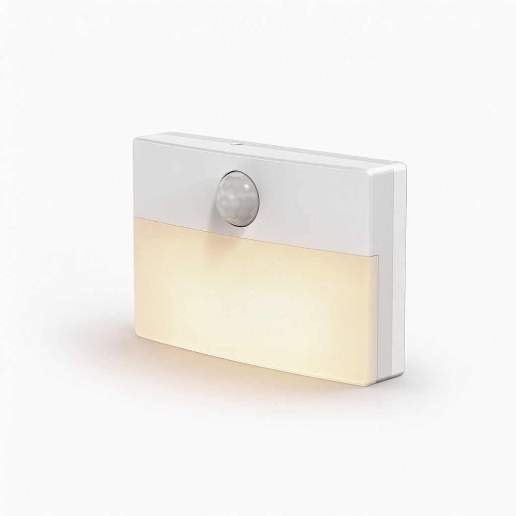 Jandcase Plug-in Motion Sensor Night Light 3000K Warm White Square LED Night Lamp with US Plug for Hallway Bedroom Bathroom