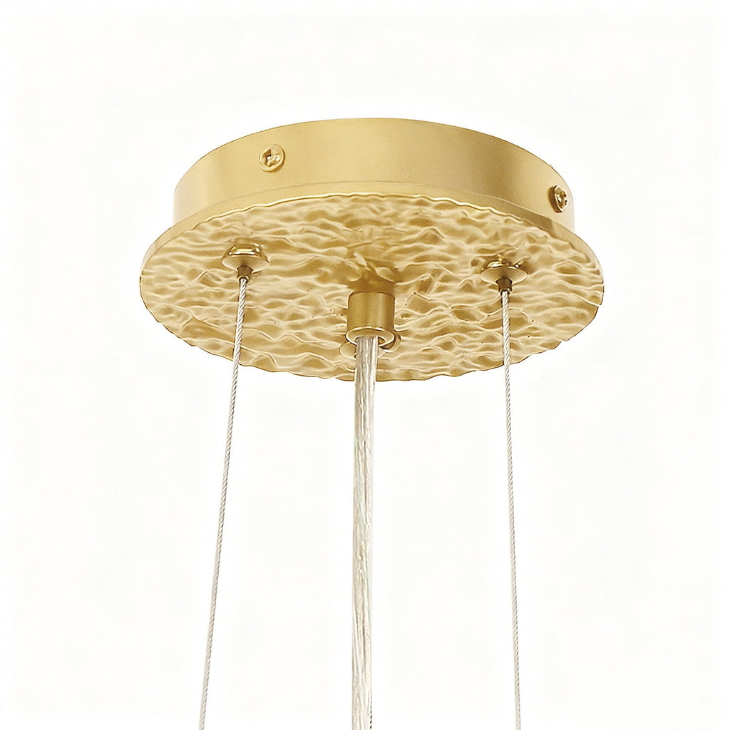 Jandcase 10-Light 31.5 in. Champagne Gold Traditional Crystal Chandelier with Crystal Shade and Metal Branch Design G9 Base
