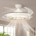 42 in. 38-Watt 3-Blade Standard Flush Mount Ceiling Fans with Clear Blades and Stepless Dimming, 120-Volt, White Finish