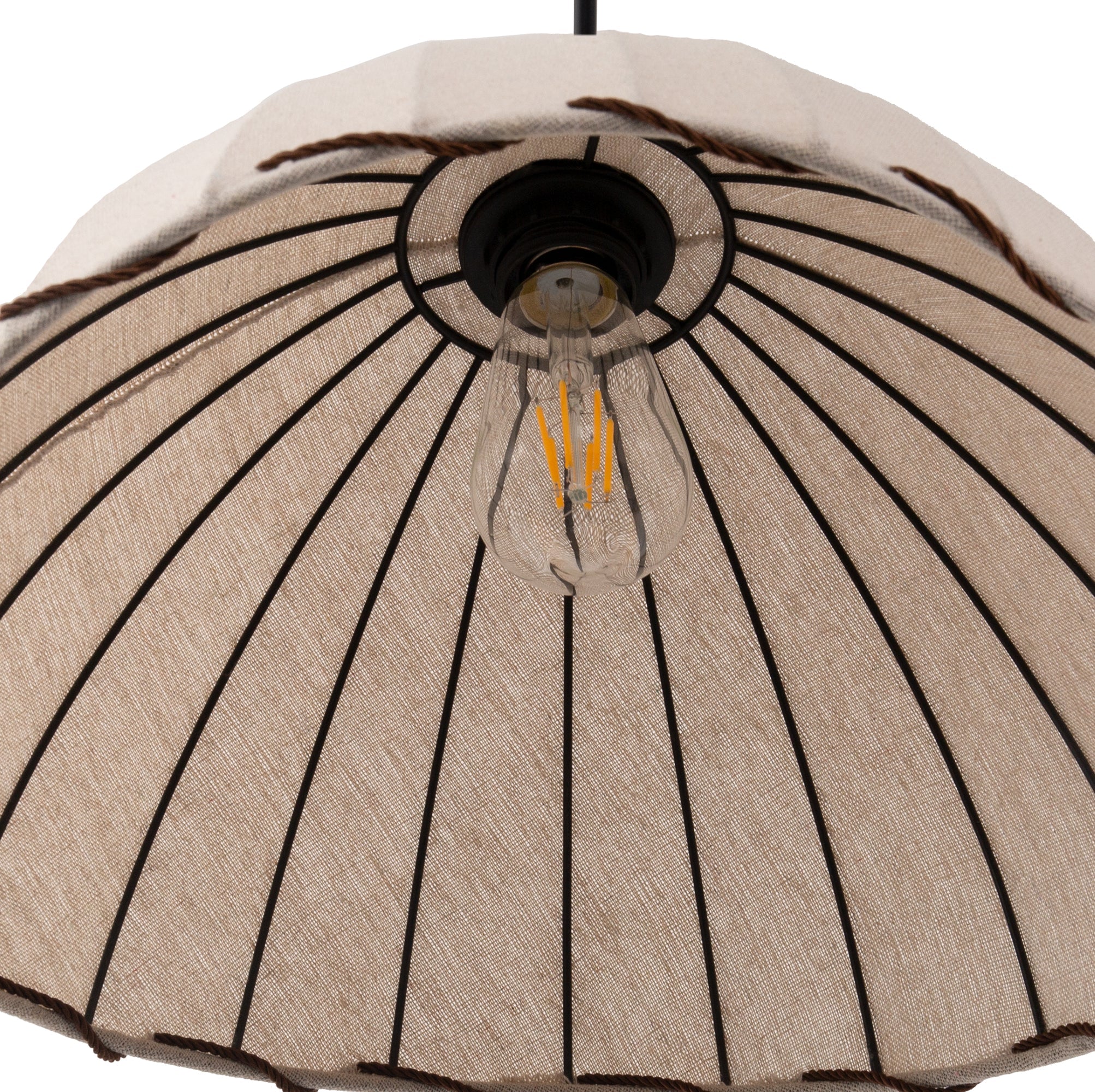 Jandcase 2-Pack 1-LIght Boho Woven Fabric Pendant Light KD Hanging Ceiling Fixture E26 for Bedroom Dining Room