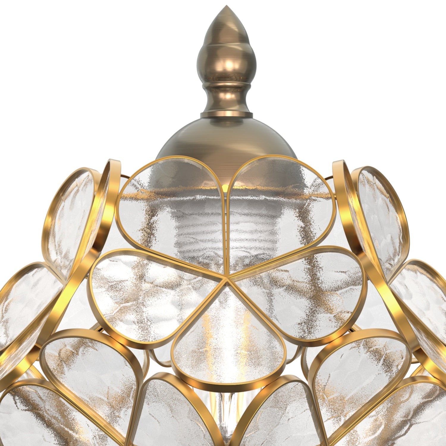 Jandcase 16.5in. 1 Light Copper Flower Table Lamp with Pale Glass Shade, No Bulbs Included Transitional Table Lamp for Bedroom