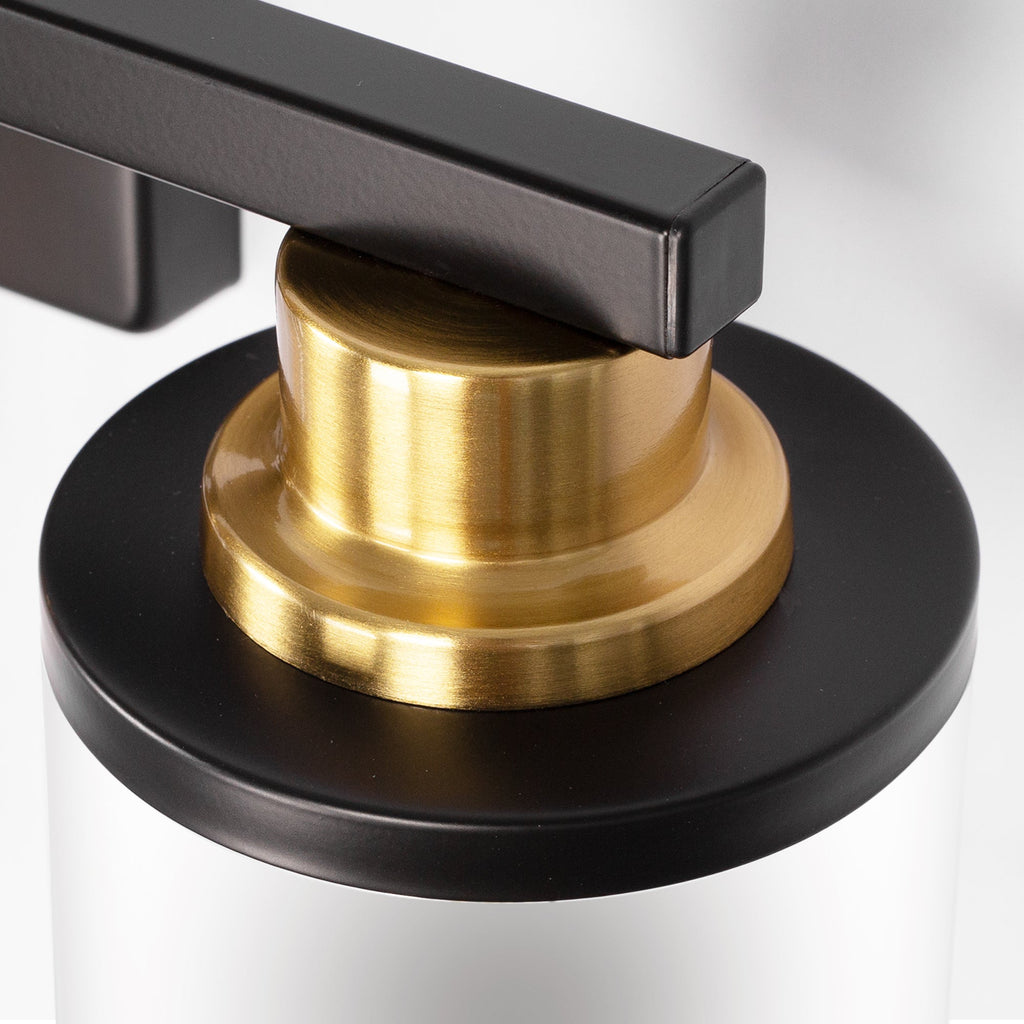 Jandcase 19.69 in. 3-Light Black and Gold Bathroom Vanity Light with Frosted Straight Glass Shade for Bathroom Dressing Room