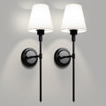 6 in. 1-Light Black Wall Sconce Wireless with Remote Control Dimmable Rechargeable Wall Light (2-Pack)
