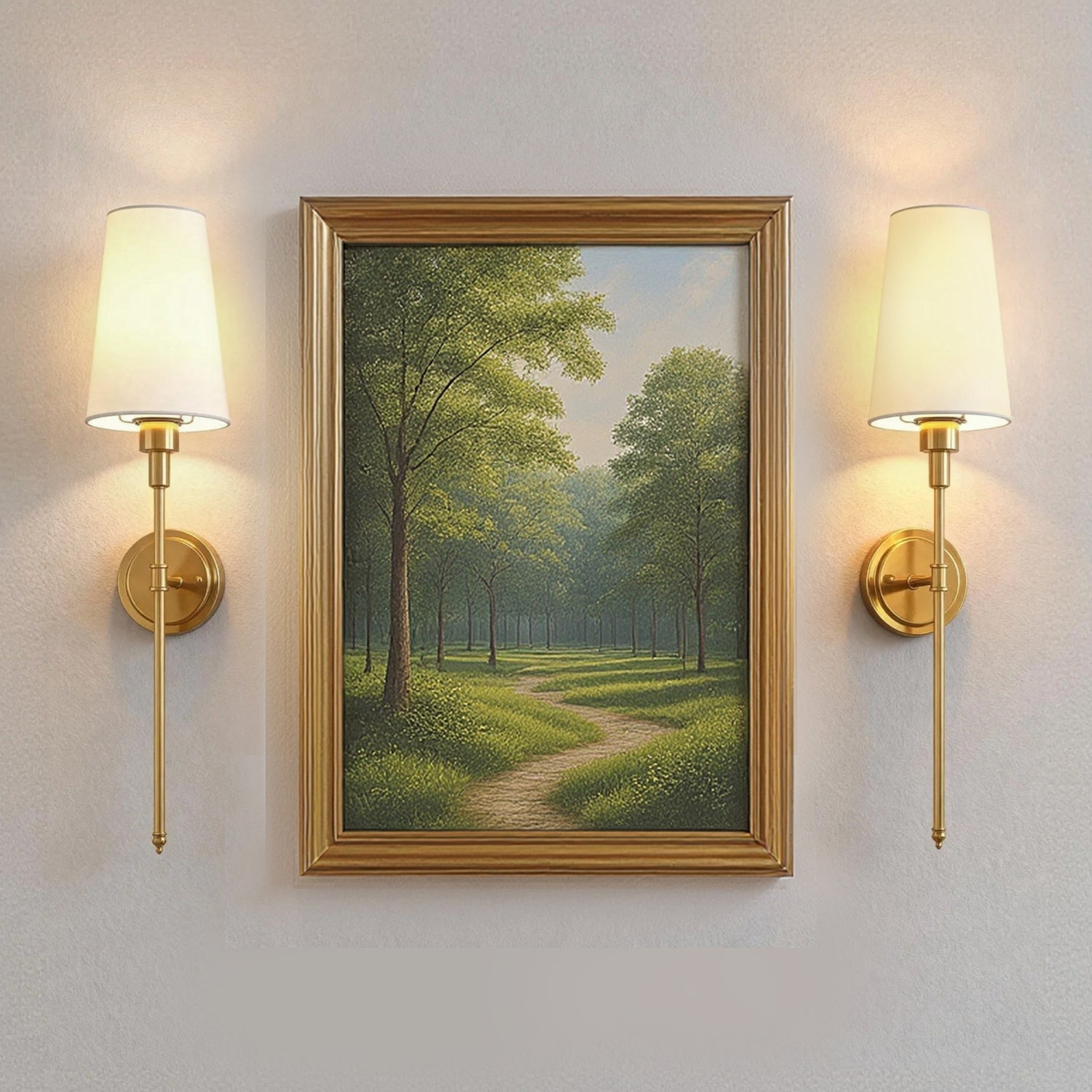 6.3 in. 2?Pack Traditional Copper Indoor Wall Sconce with E26 Socket and RGBCW Dimmable Fabric Shade for Bedroom