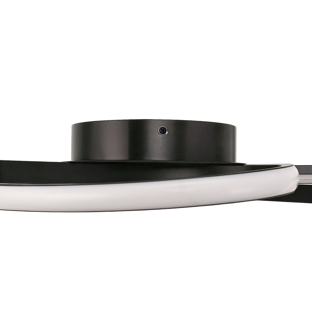 Jandcase 31.5 in. 3-Light Cluster Matte Black Integrated LED Butterfly Flush Mount Ceiling Light Dimmable 3000K-6000K for Bedroom