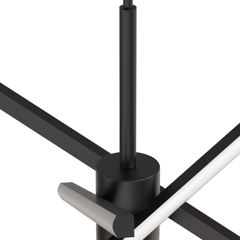 Jandcase 3-Light LED Sputnik Chandelier 23.6 in. Matte Black Modern Chandelier with Silicone Diffusers 3000K Dimmable