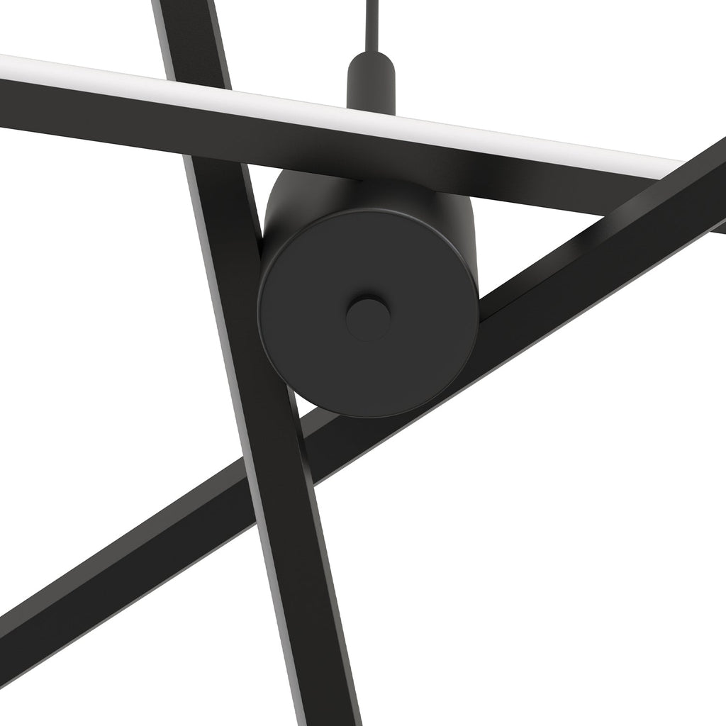 Jandcase 3-Light LED Sputnik Chandelier 23.6 in. Matte Black Modern Chandelier with Silicone Diffusers 3000K Dimmable