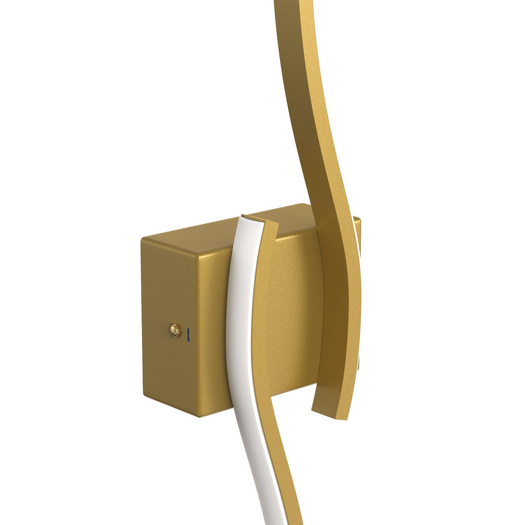 Jandcase 2-Pack 27.6 in. 2-Light Gold LED  Double Wave Design Vanity Light, 5-Watt Integrated LED Indoor Wall Sconce for Bedroom