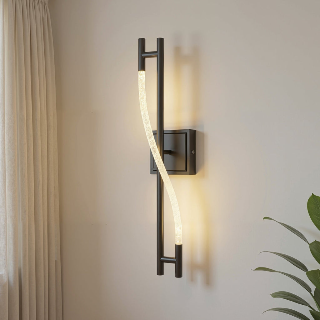 24.8 in. 1 Light Black Powder-Coated LED Vanity Light Bar with White Woven LED Tape and Remote Control