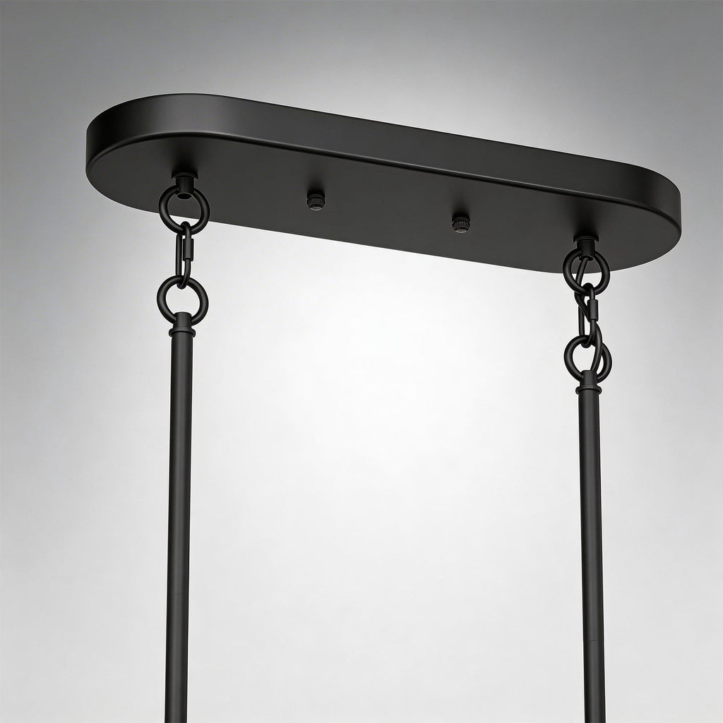 Jandcase 31.5 in. 3-Light Black Kitchen Island Pendant Light with Glass Shades Modern Hanging Light Fixture E26 Sockets