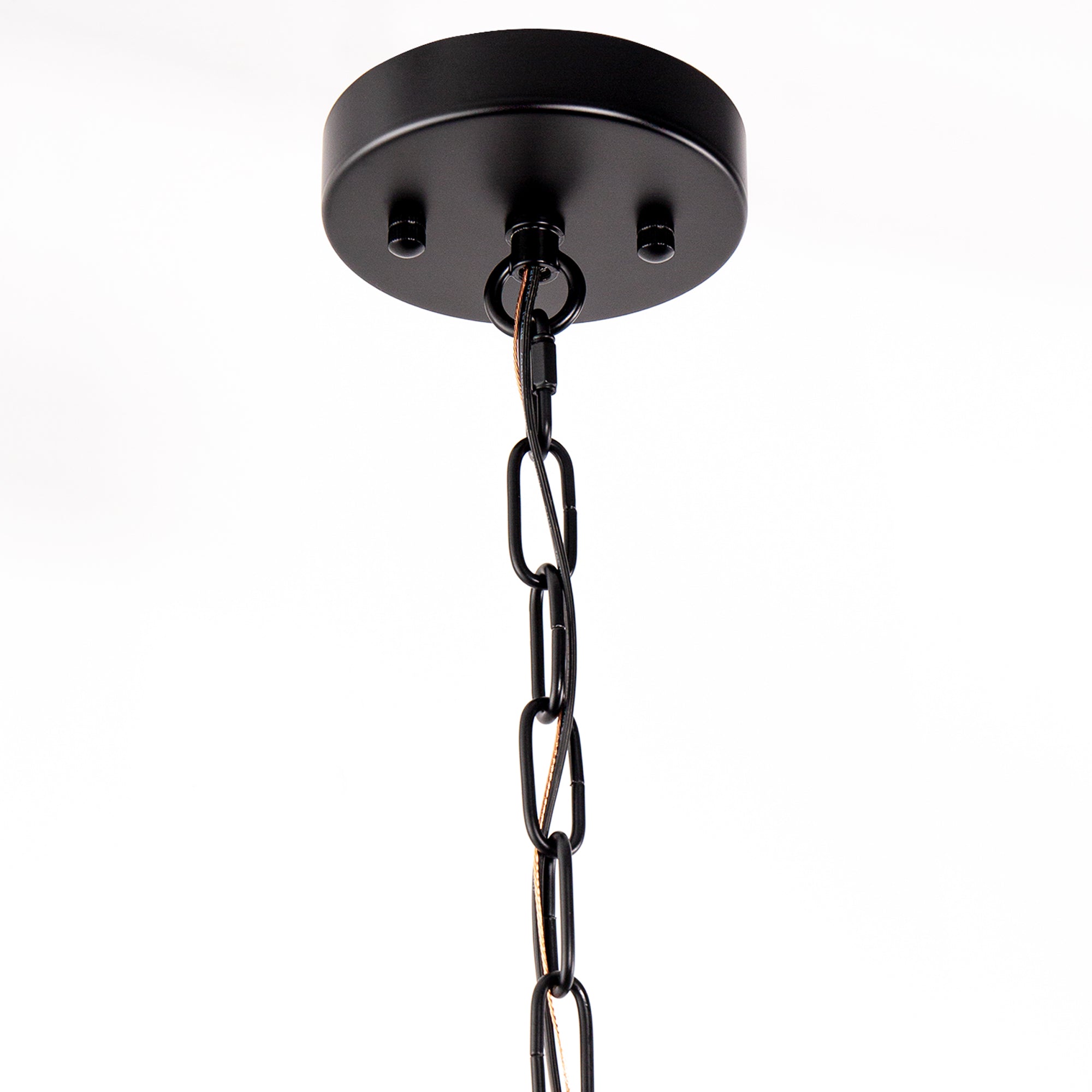 Jandcase 5-Light Matte Black Woven Branch Chandelier Rustic Farmhouse Pendant Light E12