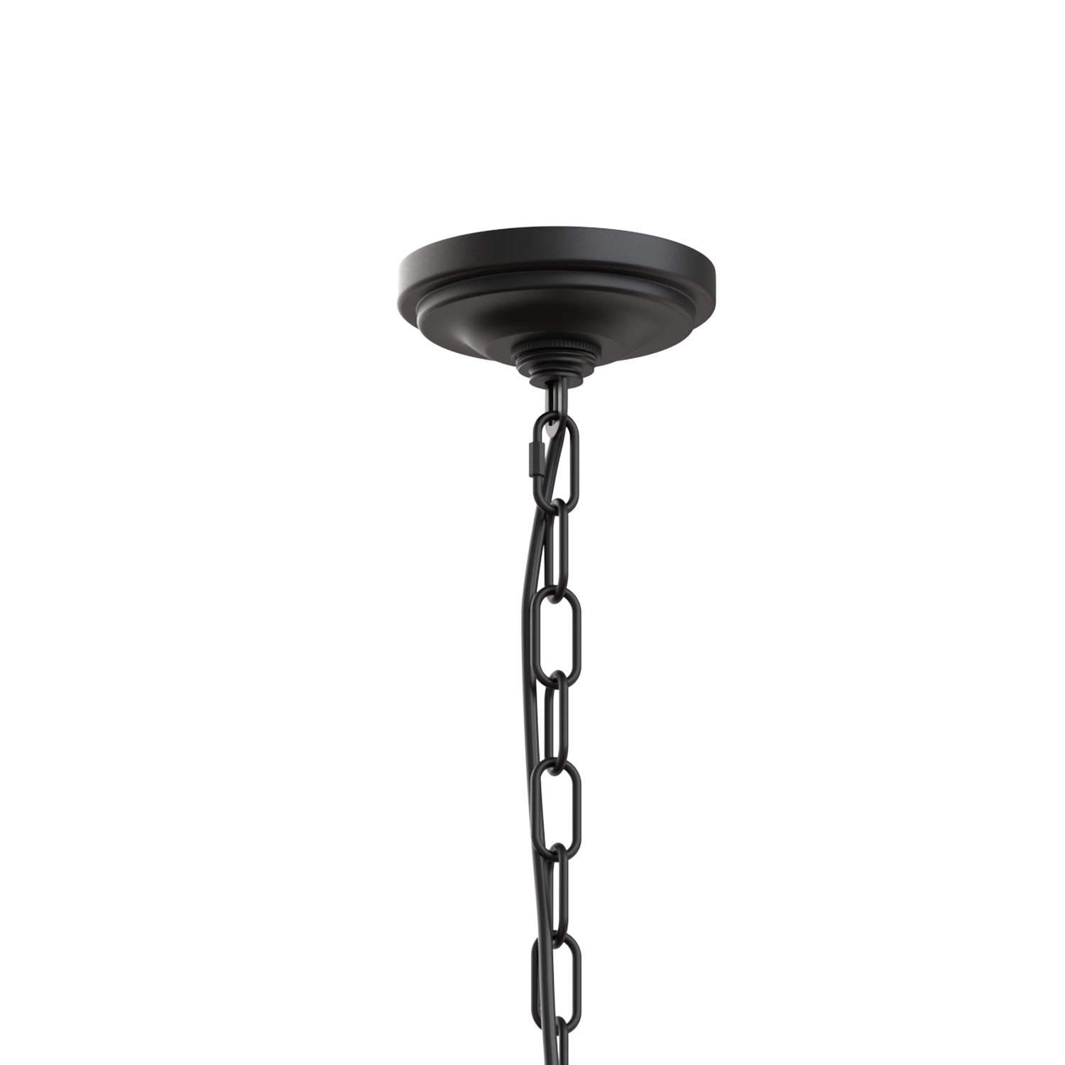 Jandcase 6 Light Ring Matte Black and Gold Chandelier with Drum Metal Shade and 51.2 in. Chain, No Bulbs Included for Kitchen