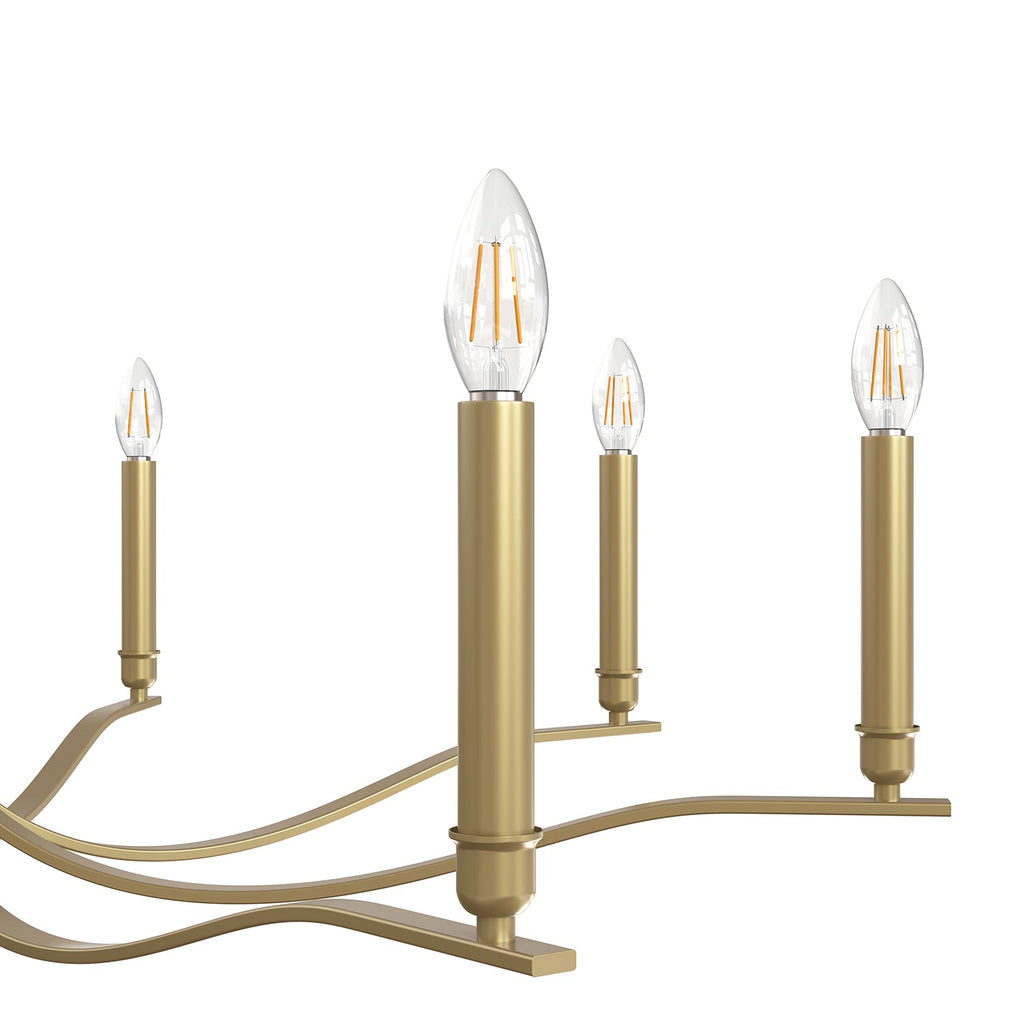 Jandcase 43.7 in. 8-Light Gold Candle Chandelier with Chain Hanging Traditional Metal E12 Candle Style Hanging Ceiling Light