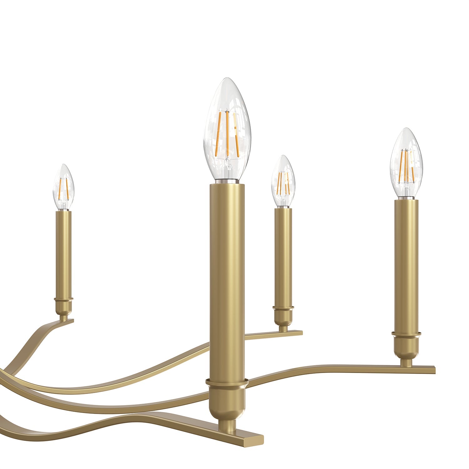 Jandcase 43.7 in. 8-Light Gold Candle Chandelier with Chain Hanging Traditional Metal E12 Candle Style Hanging Ceiling Light