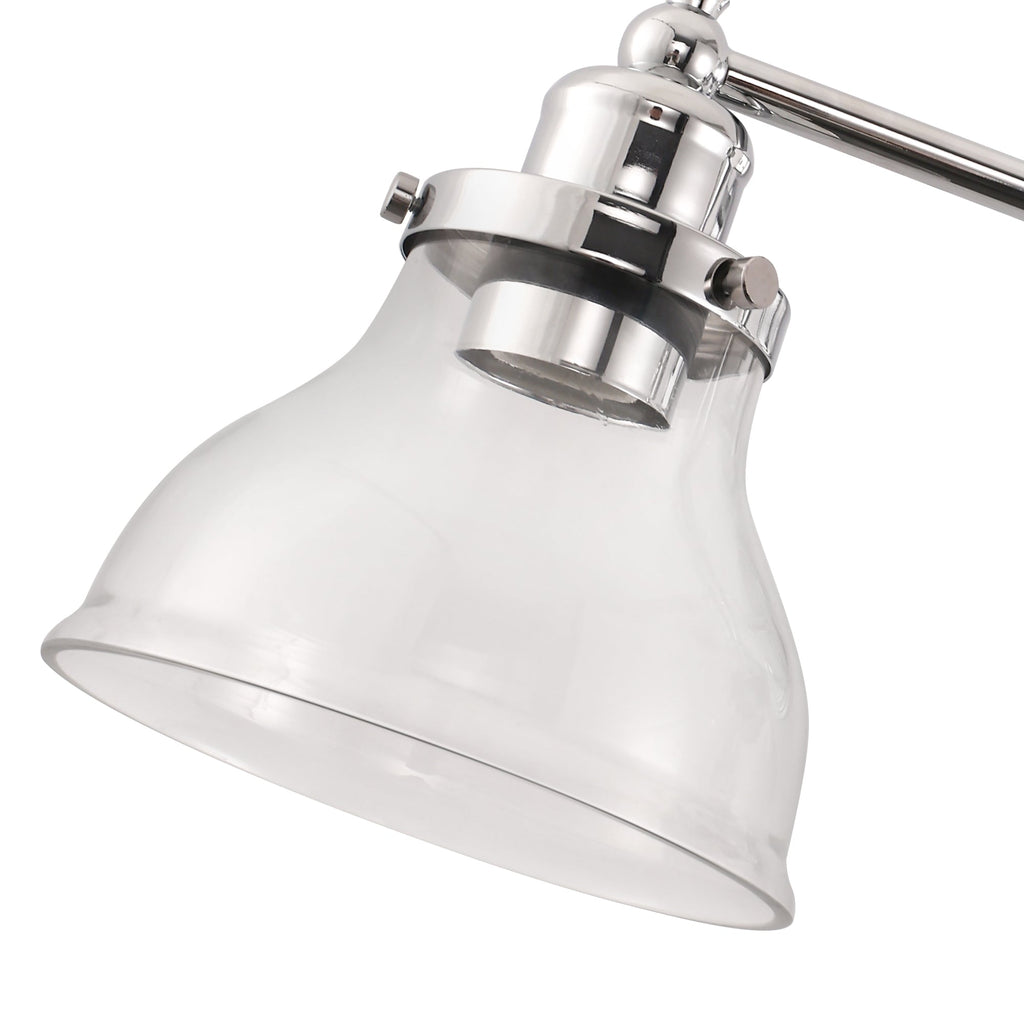 Jandcase 24.3 in. 3-Light Chrome Metal Vanity Wall Light with Curved Fishing Rod Design