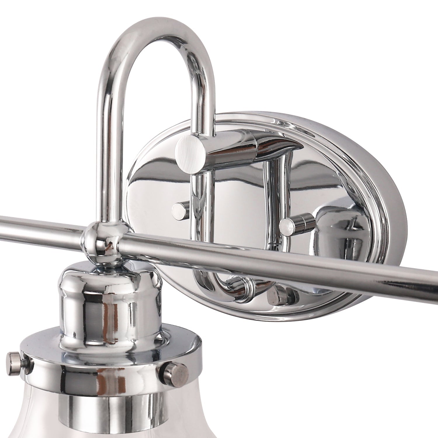 Jandcase 24.3 in. 3-Light Chrome Metal Vanity Wall Light with Curved Fishing Rod Design