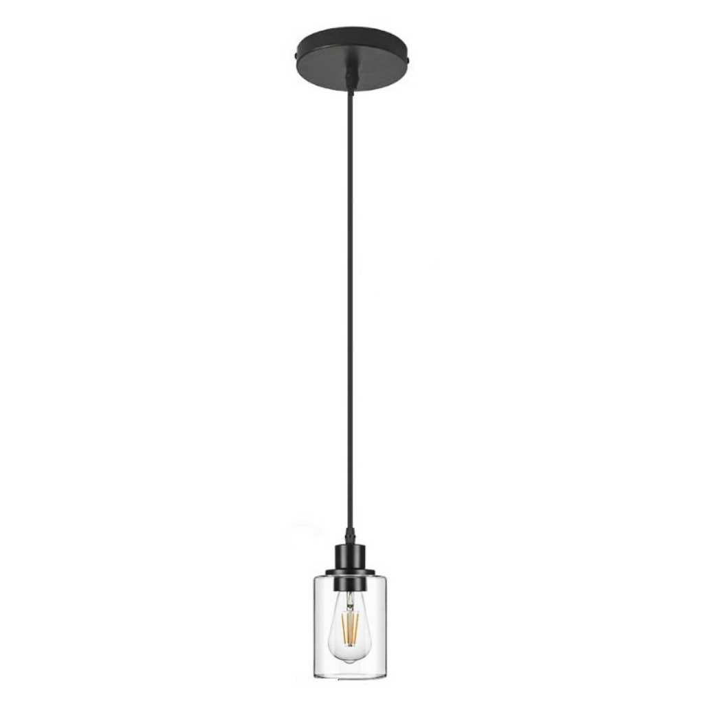 Jandcase Single Pendant Light with Round Glass Shade E26 Bulb Not Included