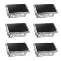 Jandcase 6-Pack Solar Fence Lights Outdoor, RGBW, Dusk to Dawn, 4 LEDs Up & Down, Waterproof Plastic, Black