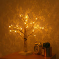 Jandcase 17.7in LED Birch Tree Light Warm White Tabletop Decorative Tree Lamp with Square Base for Bedroom Holiday D¨¦cor