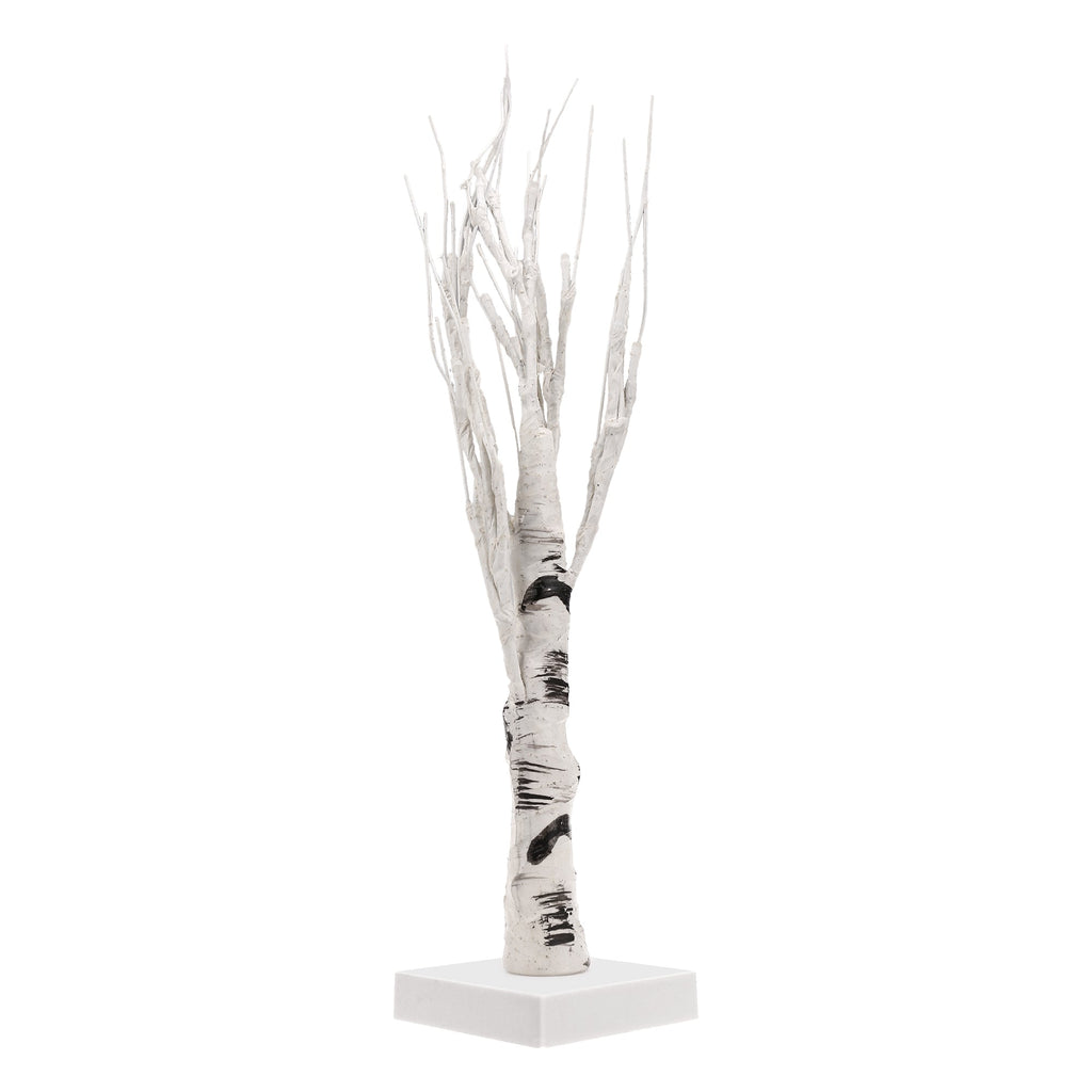 Jandcase 17.7in LED Birch Tree Light Warm White Tabletop Decorative Tree Lamp with Square Base for Bedroom Holiday D¨¦cor