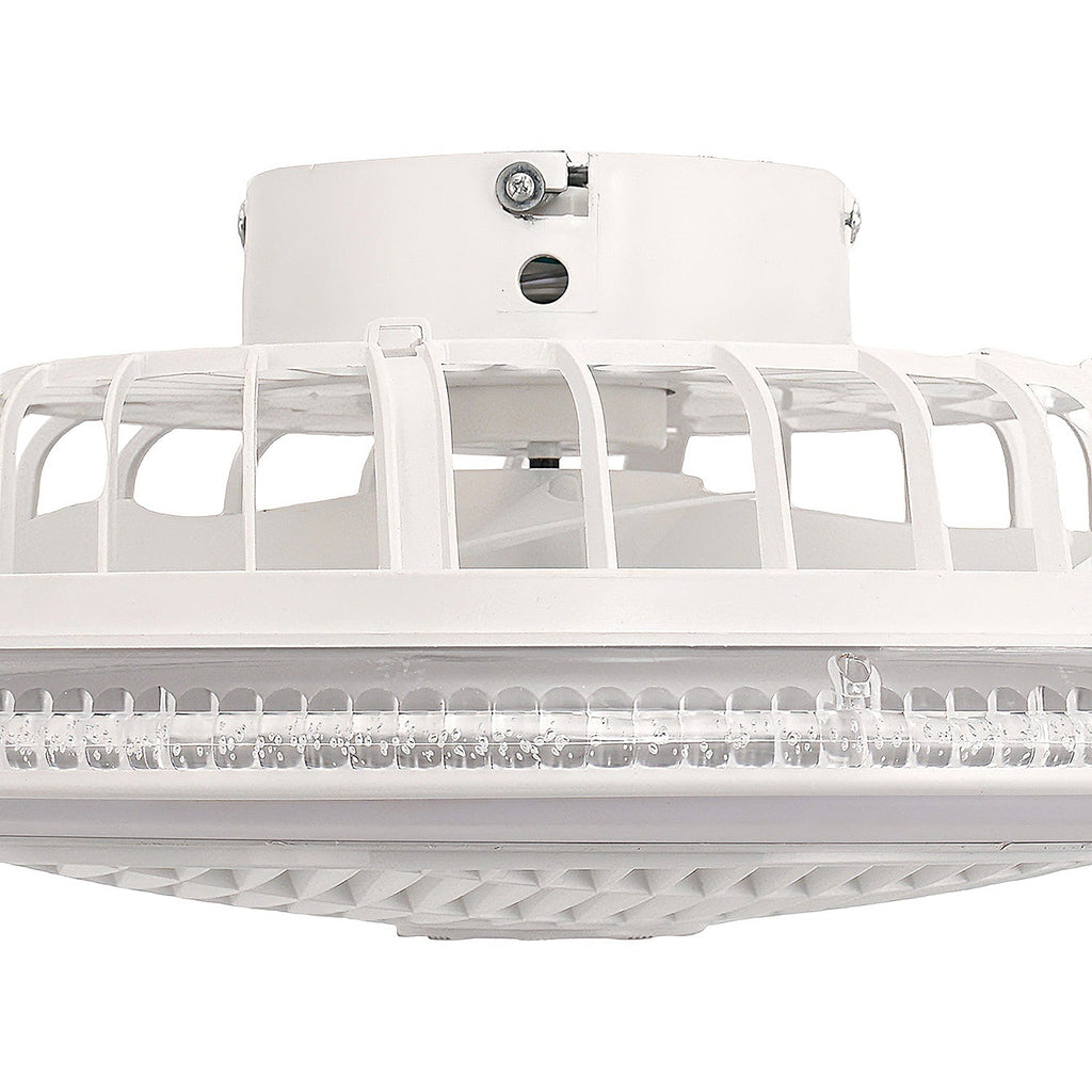 Jandcase 19in LED Ceiling Fan with Light, 5 Blades, Remote Control, Stepless Dimming, 3000K-6500K, Gray & White