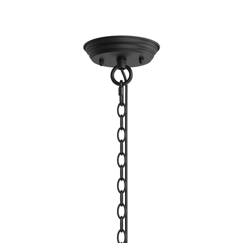 13.8 in. 1-Light Black Rectangle Outdoor Pendant Light with Clear Glass Shade and Dusk to Dawn for Balconies