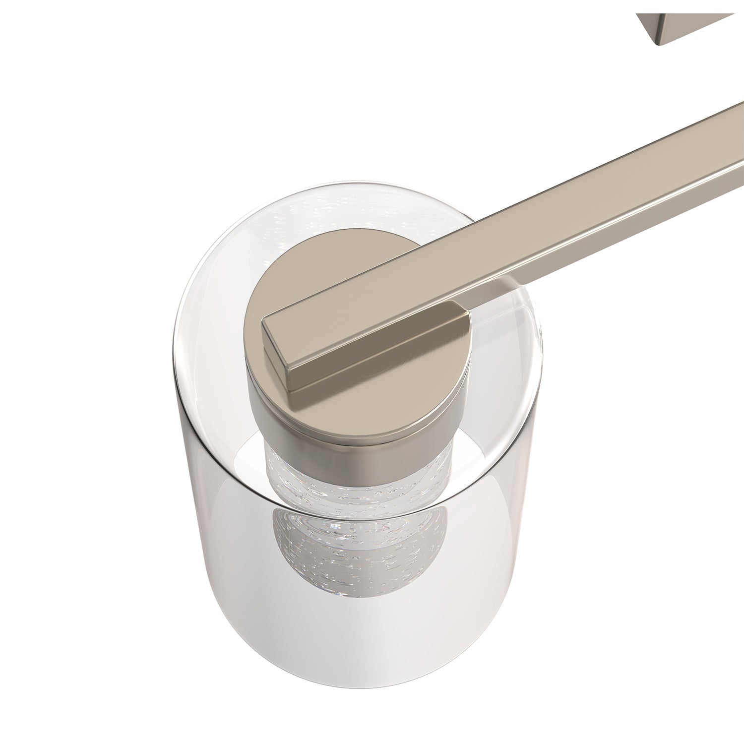 Jandcase 3-Light Nickel LED Vanity Light Fixture with Clear Glass Shade and LED Crystal Bulbs 3000-6000K, Dimmable Color