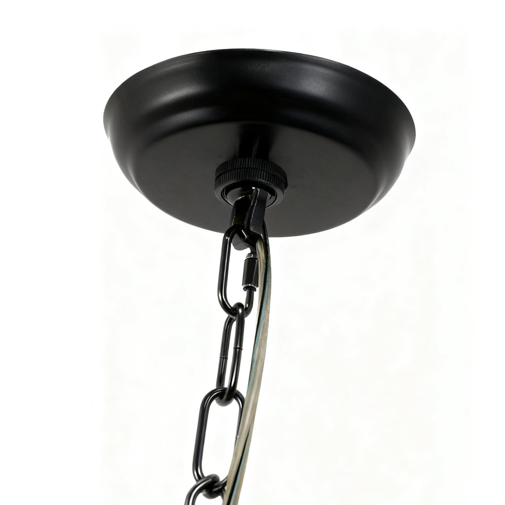 Jandcase 24W Matte Black LED Bubble Twist Chandelier with Remote Control, RGBCW Layered Decorative Pendant Light for Dining Room