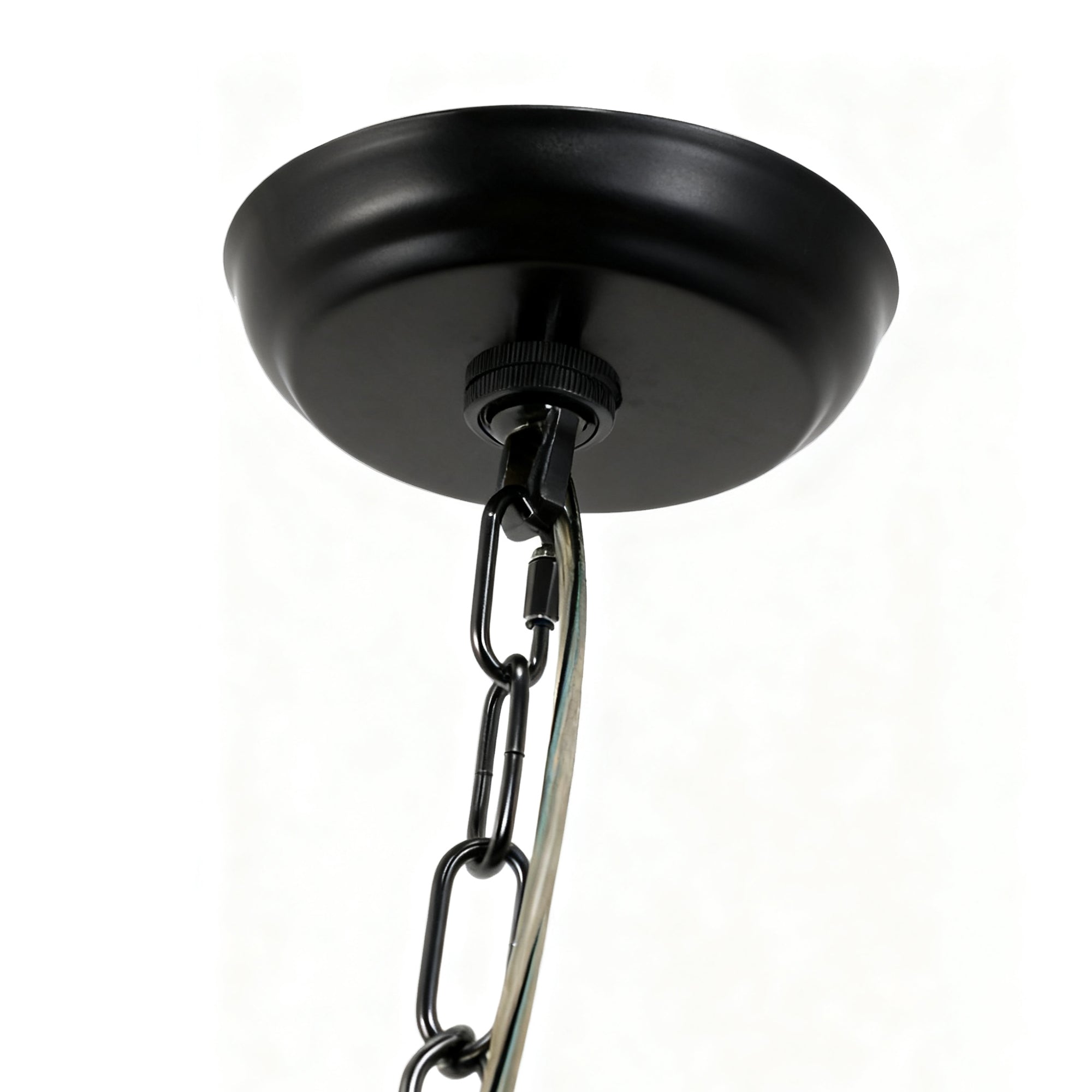 Jandcase 24W Matte Black LED Bubble Twist Chandelier with Remote Control, RGBCW Layered Decorative Pendant Light for Dining Room