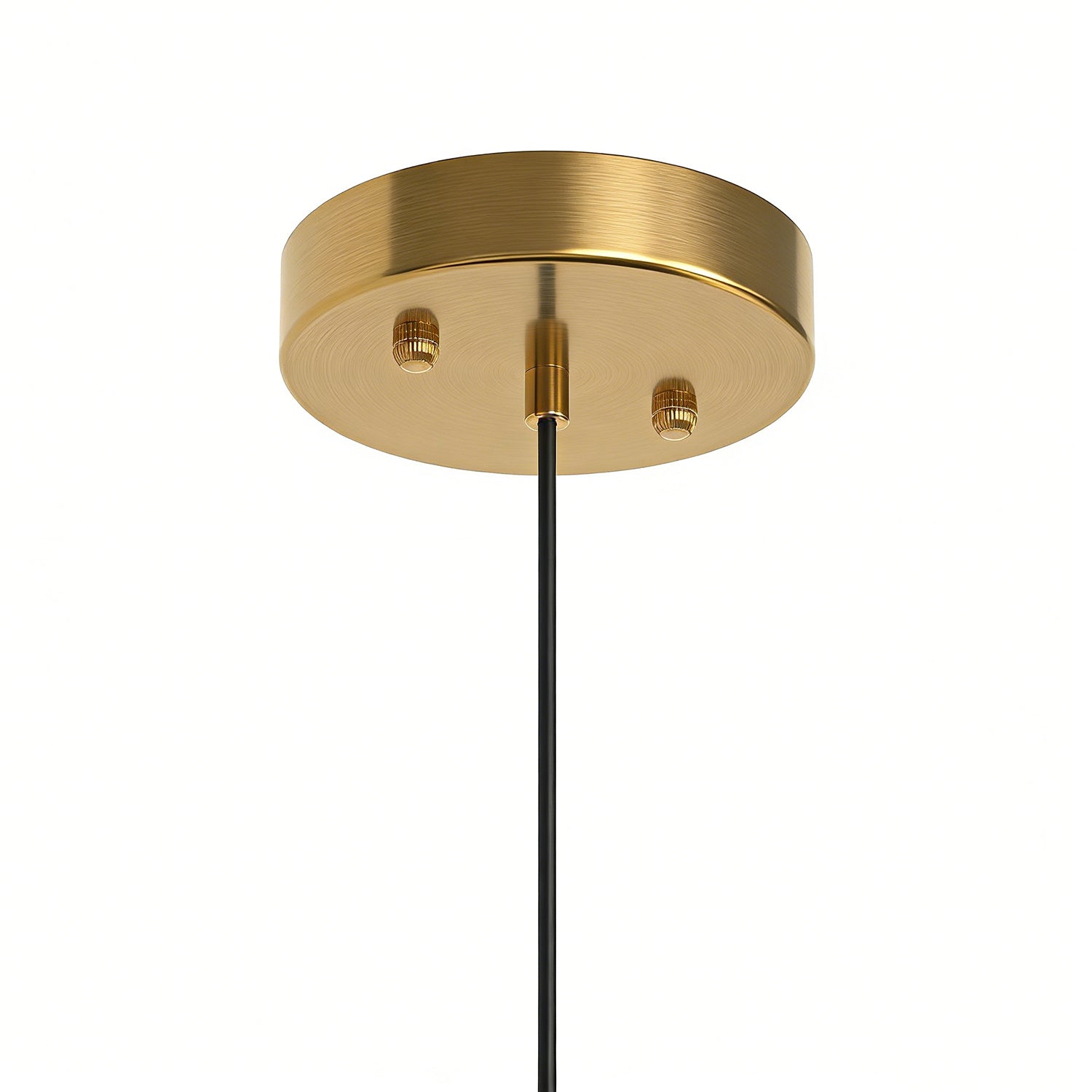 Jandcase 59 in. 1-Light Brass Finish Traditional Indoor Pendant Light with Clear Striped Glass Shade and No Bulb Included