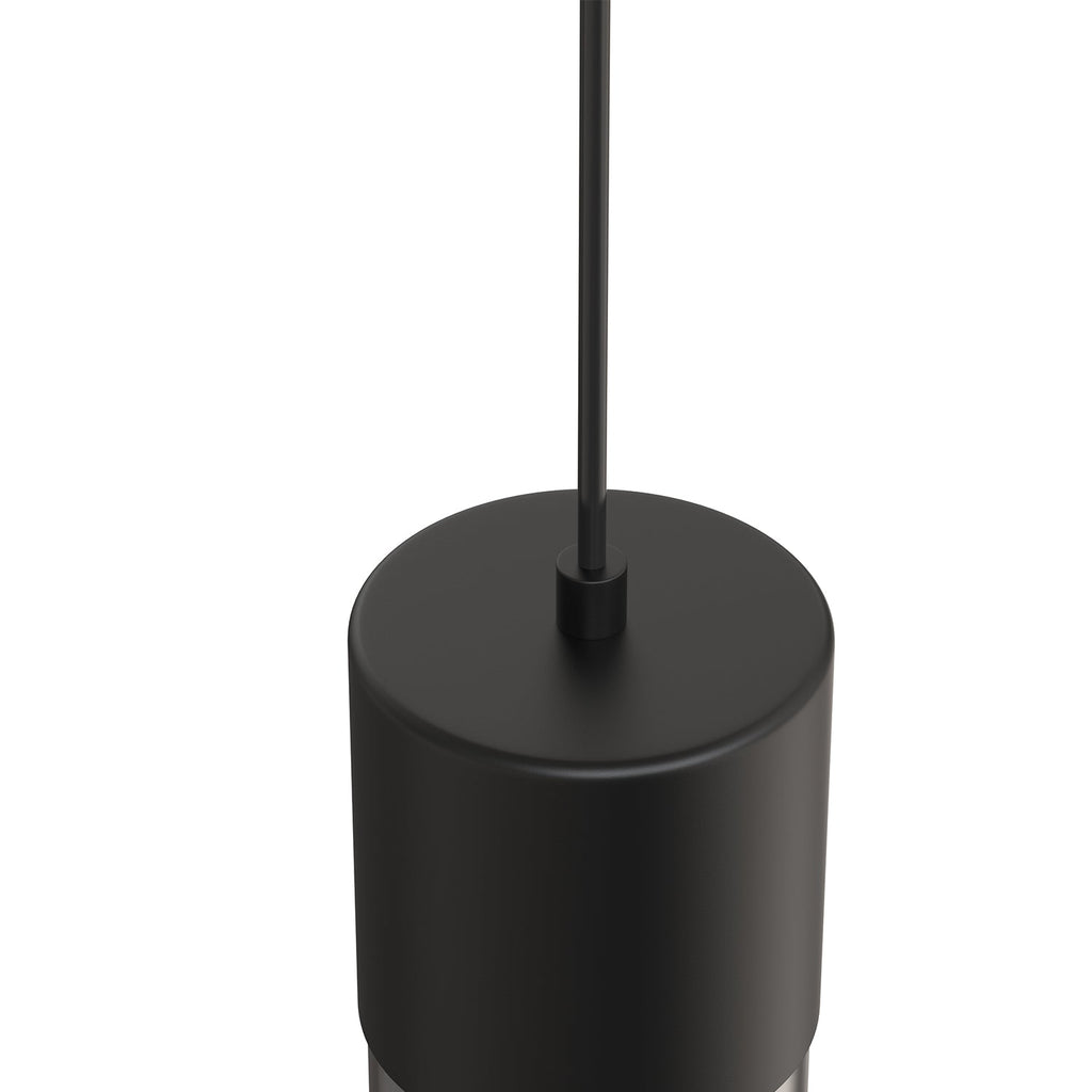 Jandcase 2-Pack Pendant Light with Gradient Smoke Glass Shade, E26 Base, Matte Black Metal, 110V, Single Light Fixture